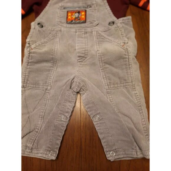 A little Angel Vintage 70s Toddler Boy Corduroy Overalls Football 12 Months - Picture 4 of 13